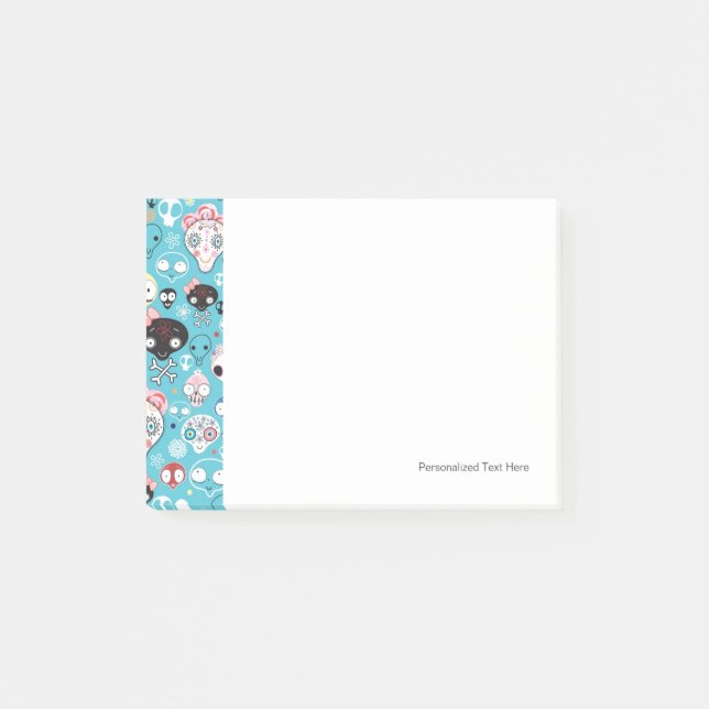 Bloco Post-it Crânio de riso da textura (Frente)