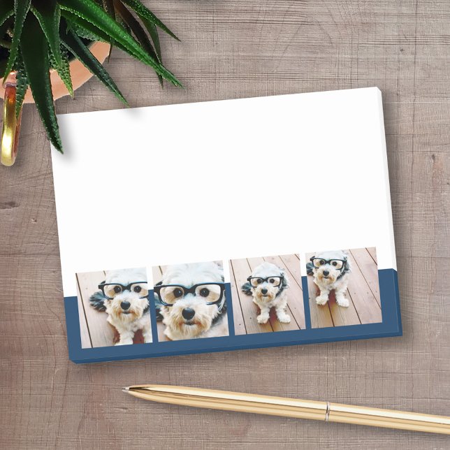 Bloco Post-it Crie o seu próprio Marinho de Colagem de Fotografi (Personalized post-it notes - add your photos)