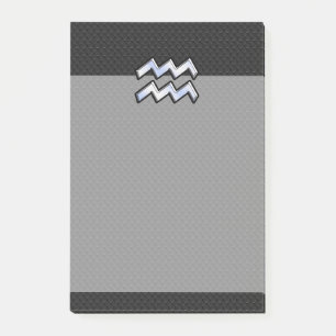 Bloco Post-it Cromo Moderno Como Aquarius Zodiac Sinal em Cobra