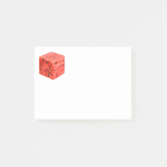 Bloco Post-it Cubo original de Comida de Melancia Vermelha doce  (Frente)