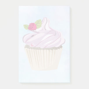 Bloco Post-it Cupcake rosa delicioso Berry no topo