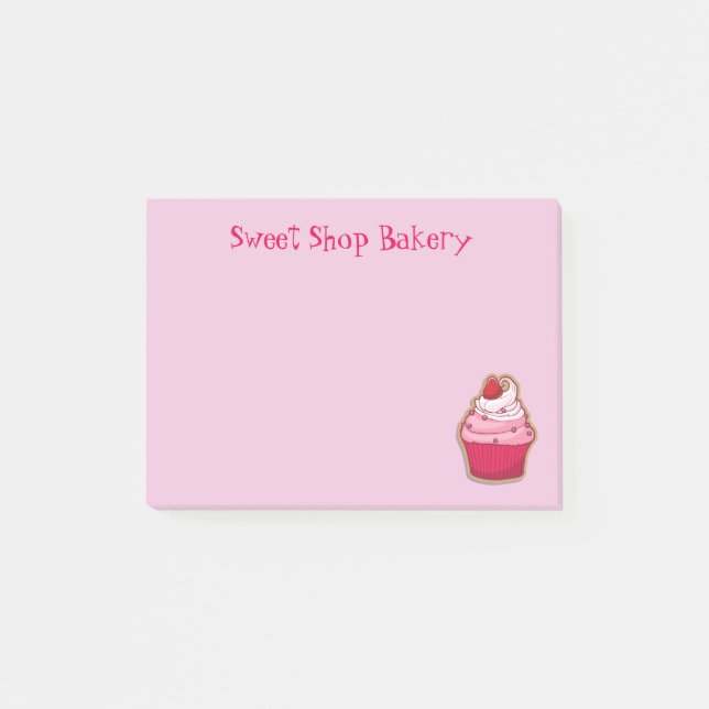 Bloco Post-it Cupcakes rosa Notas pós-it® (Frente)