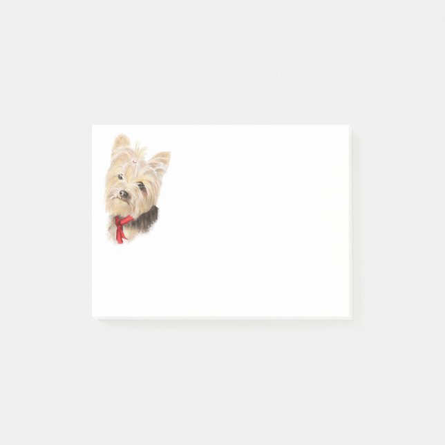 Bloco Post-it Cute Little Watercolor Yorkie Yorkshire Terrier (Frente)
