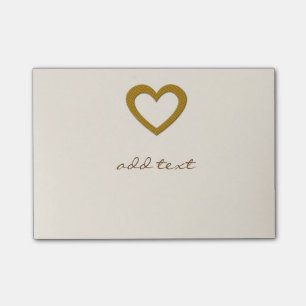 Bloco Post-it Cute Poste-O Com Amor Dourado
