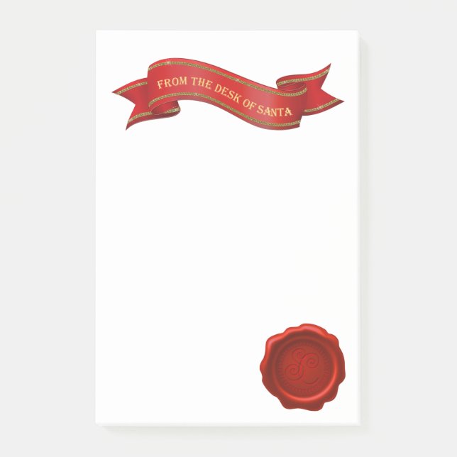 Bloco Post-it Da mesa de notas de post-it do papai noel (Frente)