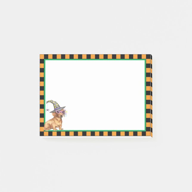 Bloco Post-it Dachshund Witch (Frente)