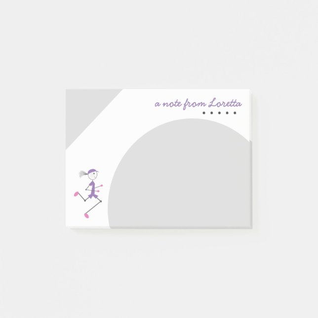 Bloco Post-it Dama Personalizada Correndo (Frente)