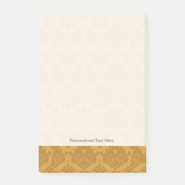 Bloco Post-it Damasco dourado luxuoso (Frente)
