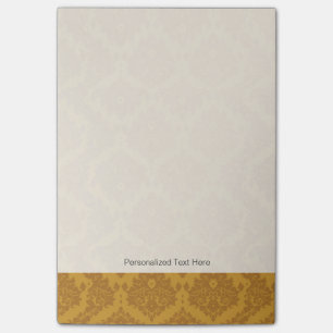Bloco Post-it Damasco dourado luxuoso