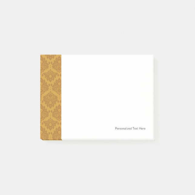 Bloco Post-it Damasco dourado luxuoso (Frente)