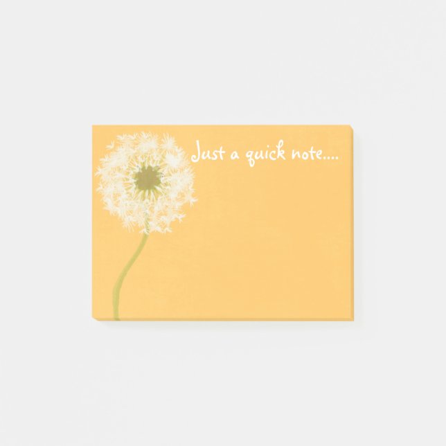Bloco Post-it Dandelions em Posto do dia ensolarado (Frente)