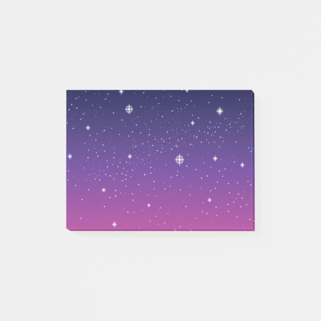Bloco Post-it Dark Purple Starry Night Sky (Frente)