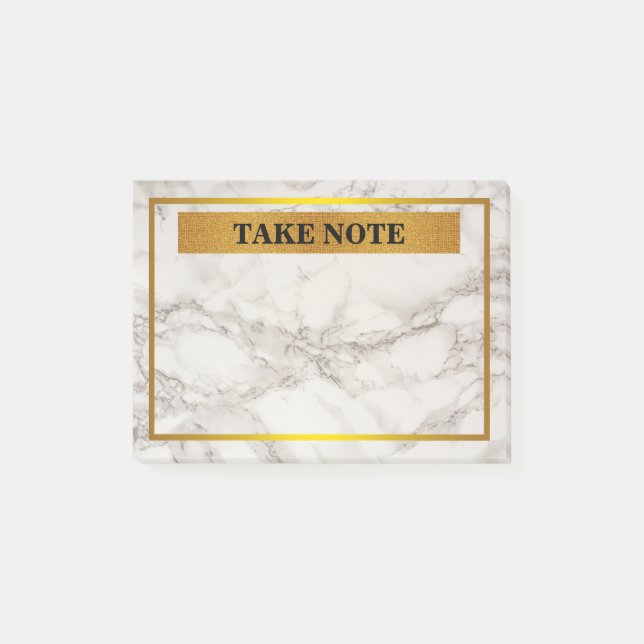 Bloco Post-it De mármore personalizados tomam a nota com beira (Frente)