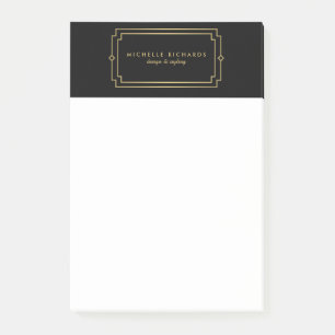 Bloco Post-it Deco Profissional de Arte Elegante Preto/Dourado