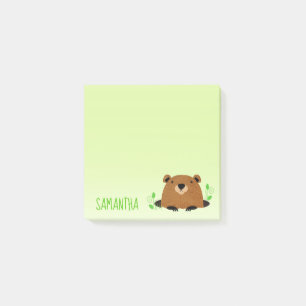 Bloco Post-it Desenho adorável de Groundhog da floresta