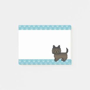 Bloco Post-it Desenho de Cartoon Terrier do Cairn do Brindle Esc