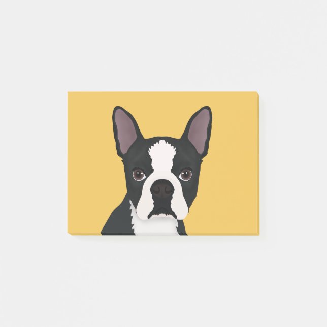 Bloco Post-it desenhos animados do terrier de Boston (Frente)