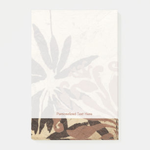 Bloco Post-it Design de Estêncil Floral com Folhas de Tawny