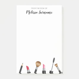 Bloco Post-it Design de Itens de Maqueamento e Nome Personalizad