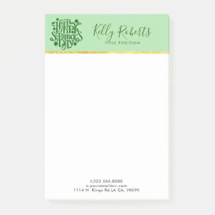 Bloco Post-it Design elegante da tipografia do dia de St Patrick