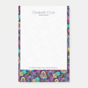 Bloco Post-it Design Floral Colorida Faux Miçangas De Vidro