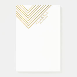Bloco Post-it Design Geométrico Dourado Minimalista Moderno