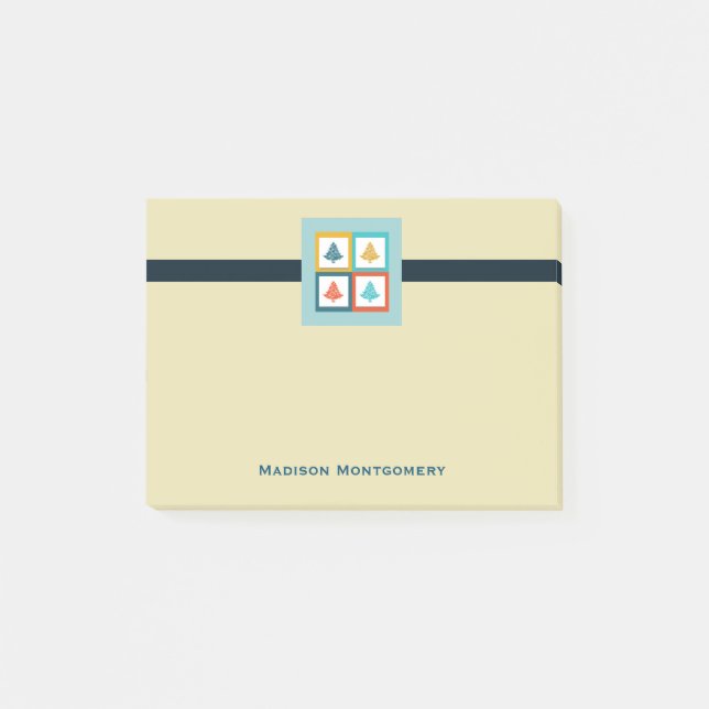 Bloco Post-it Design Personalizado 4 Árvores de Natal (Frente)