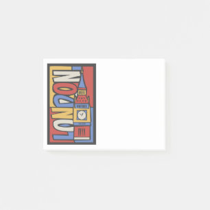 Bloco Post-it Design vibrante de Londres, Inglaterra Handrawn