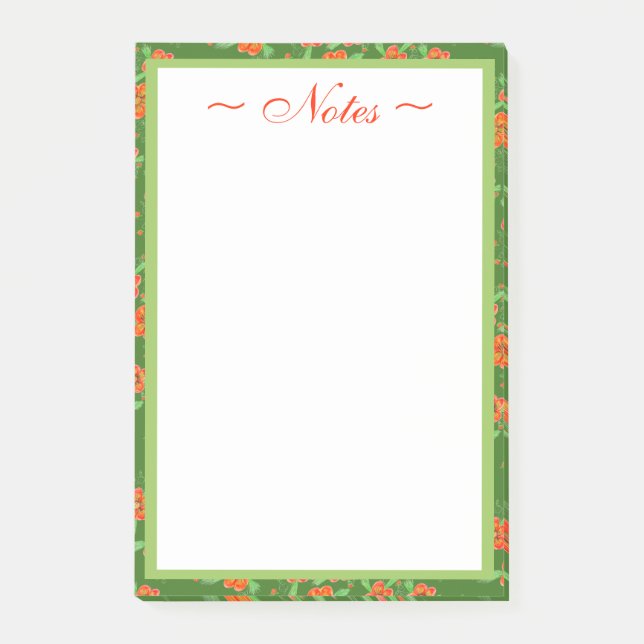 Bloco Post-it Designer com padrão floral (Frente)