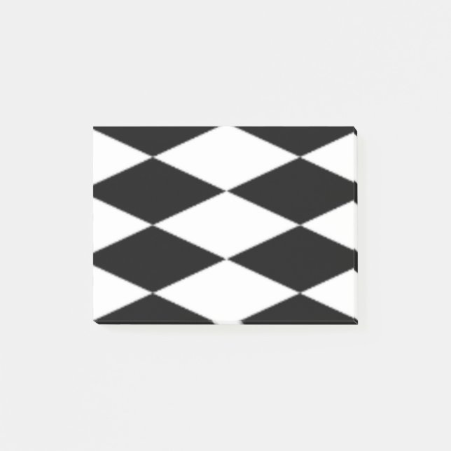 BLOCO POST-IT DIAMANTES PRETOS E BRANCOS (Frente)