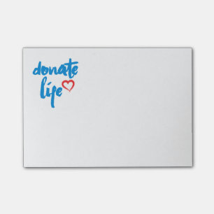 Bloco Post-it Doar a vida com o coração vermelho