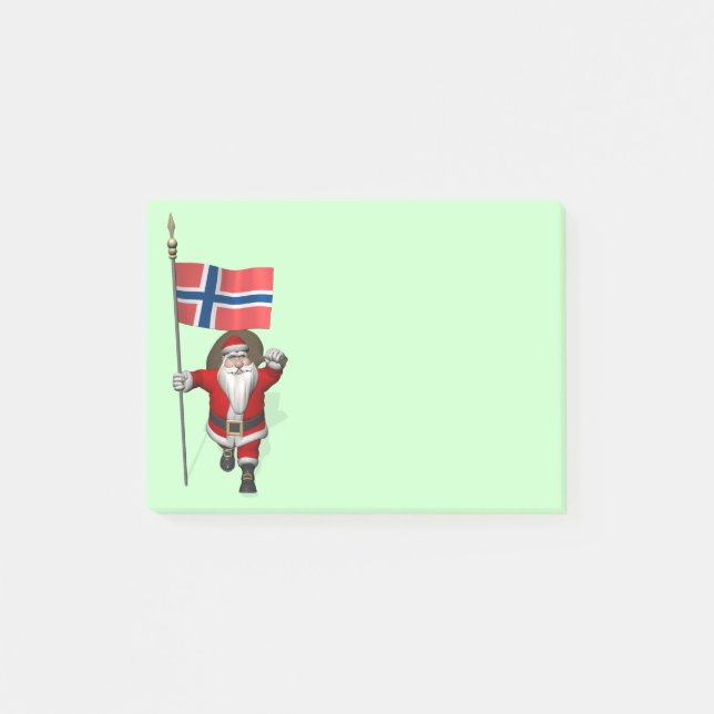 Bloco Post-it Doce Papai Noel Com Alferes Da Noruega (Frente)