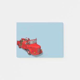 Bloco Post-it Doce Papai Noel No Motor De Fogo