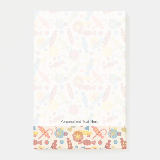 Bloco Post-it Doces e teste padrão dos doces (Frente)