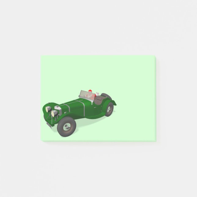 Bloco Post-it Driver Santa Claus Happy Jaguar SS 90 (Frente)