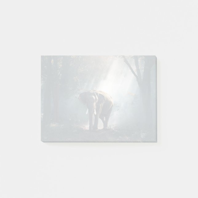 Bloco Post-it Elefante Asiático em Limpeza de Floresta Solta (Frente)