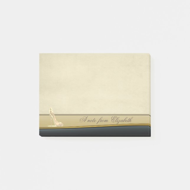 Bloco Post-it Elegante Chic  Feminino com Estilo, Salto Alto (Frente)