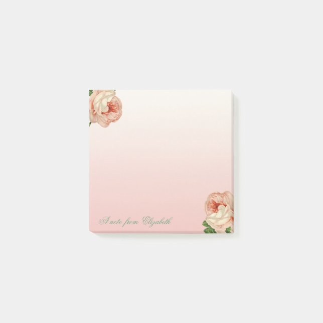 Bloco Post-it Elegante Estilosa Menina , Rosas (Frente)