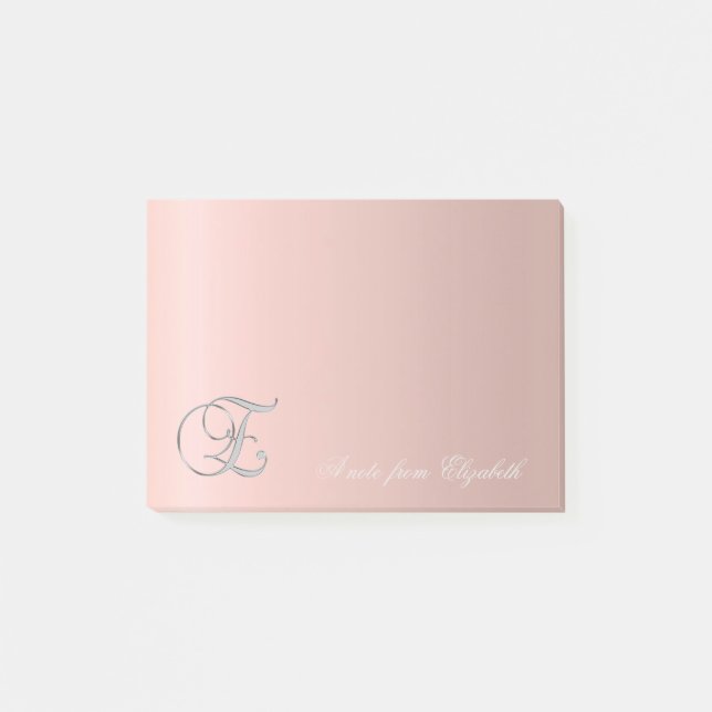 Bloco Post-it Elegante Fofo Estiloso Feminino -Monograma (Frente)