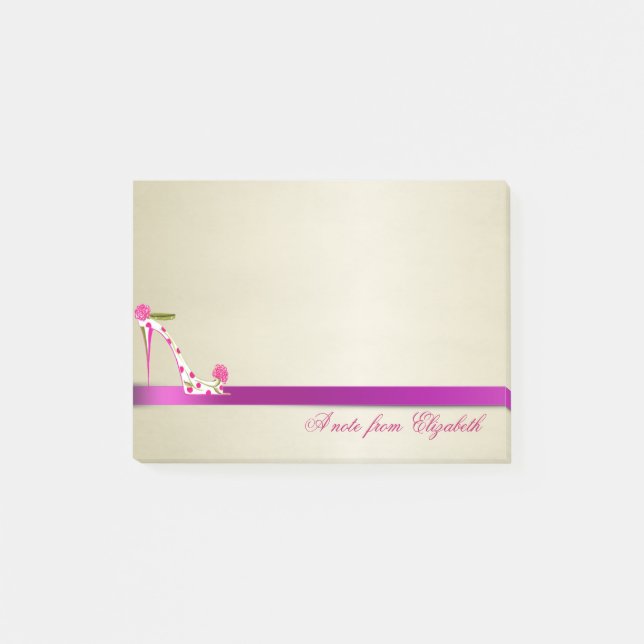 Bloco Post-it Elegante Na moda Chic Girly, Alto Salto (Frente)