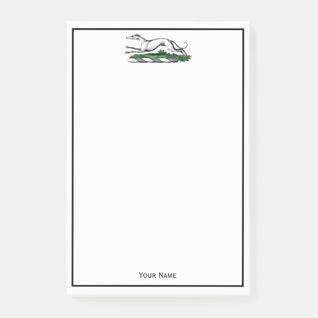 Bloco Post-it Emblem de Tremor Greyhound com Crest Heráldica (Frente)