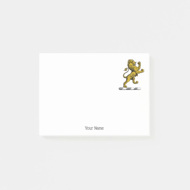 Bloco Post-it Emblema de Crista com Leão Heráldico em Pé C (Frente)