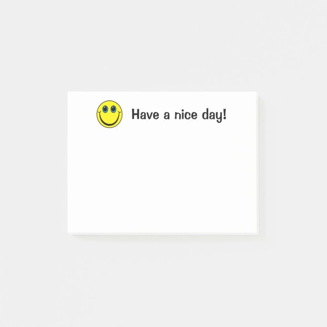 Bloco Post-it Emoji de sorriso enfrenta tem um dia agradável (Frente)