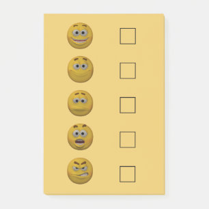 Bloco Post-it Emoticon 2 de verificação de estilo 3d