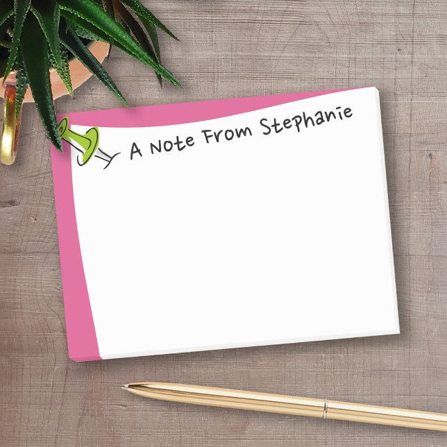 Bloco Post-it Empurre O Pino Da Mesa Do Nome Personalizado (Personalized Post-It Notes - add name or other text)