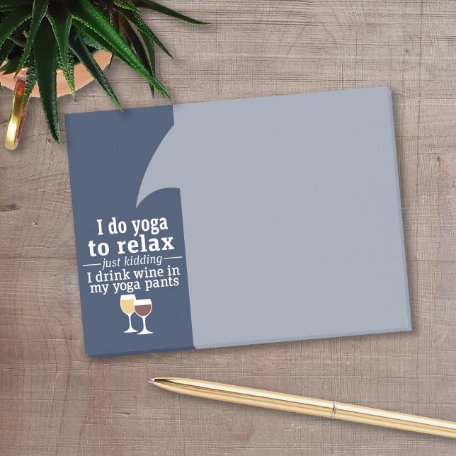 Bloco Post-it Engraçada citação de vinho - Eu bebo vinho em calç (Funny wine post it notes!)