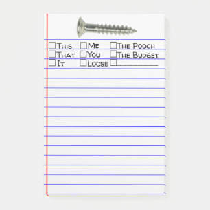 Bloco Post-it Engraçado "Dane-se" com a opção de palavras múltip