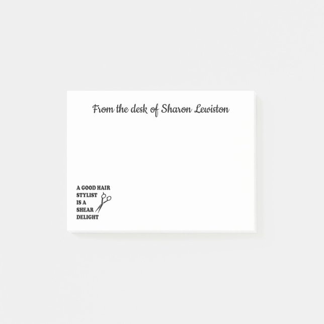 Bloco Post-it Engraçado Hairdresser, Engraçado Hairstylist Barbe (Frente)