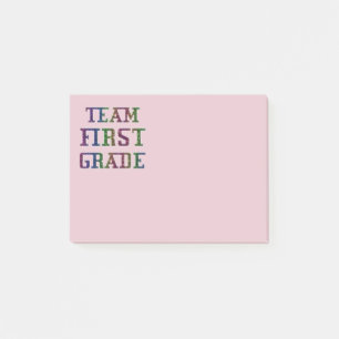 Bloco Post-it Equipe de primeiro grau, de volta às notas de