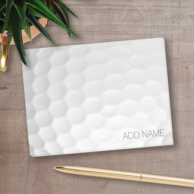 Bloco Post-it Escregos de esfera Golf com nome personalizado (Personalized Post-It Note - Golf Theme)